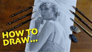 How To Draw Taylor Swift For Beginners (From the Folklore 2020 Album)