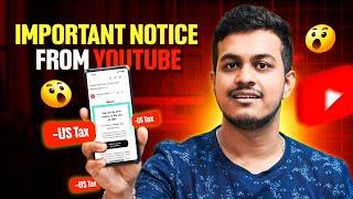 Important Notice From Youtube || How To Submit My Tax Documest 2024