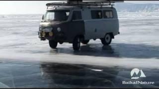 Russian 4x4 UAZ Burnout on Baikal Ice :-)