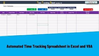 Time Tracking Sheet in Excel and VBA