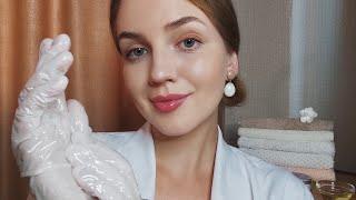 АСМР Скульптурный Массаж Лица в Перчатках с Маслом • ASMR Sculptural Oil Face Massage with Gloves