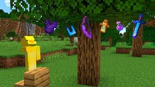 MINECRAFT pero CRECEN ITEMS OP de los ÁRBOLES