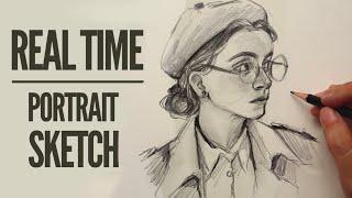 Real time portrait sketch walkthrough