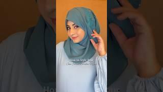 How to Style One Sided Border Hijab | Wedding Hijab Style #hijabtutorial #hijabstyle #weddinghijab