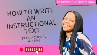 HOW TO WRITE A RECIPE | INSTRUCTIONAL TEXT | ENGLISH HOME LANGUAGE