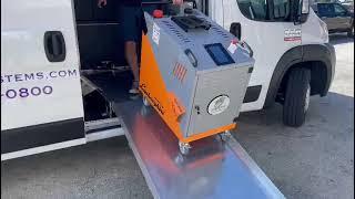 Loading steam cleaner with winch | Fortador Steam Cleaners USA