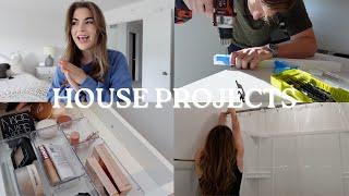 HOUSE PROJECTS VLOG: building my vanity, decorating our bedroom, the guest set up, huge haul + more!