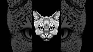 Cat Zentangle Digital Art-Tutorial for beginners #zentangletutorial #zentangle  #inkscape