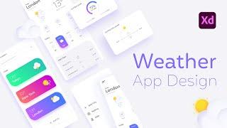 Weather App Design in Adobe XD (Wireframe/Mockup + Prototype)