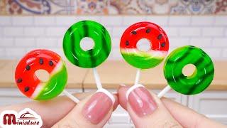 Beautiful Miniature Watermelon Lollipop Recipe | ASMR Cooking Mini Food