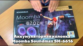 СОСЕДИ БУДУТ В ШОКЕ ! МОЩНАЯ аккумуляторная колонка Moomba Soundmax SM-6616 2 микрофона 400W Обзор