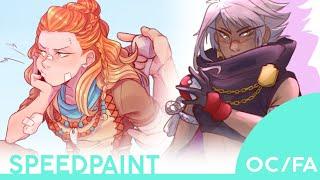 [Speedpaint] MH and HZD - Two kinds of huntresses