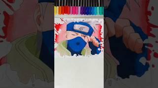 Drawing Kakashi Hatake 🩶- Stained art  | from Naruto #art #narutoshippuden #kakashi