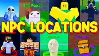 *NEW* ALL NPC LOCATIONS in MEME SEA! ROBLOX