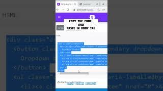 |WEB DESIGN| How to create drop-down button without css #css #html #shorts #bootstrap