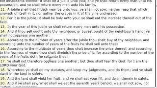 The Earth is the Lords; Sabbath of the land; Year of Jubilee; Priests inheritance