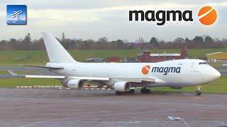 Magma Aviation 747-400F Departing Birmingham Airport (BHX)