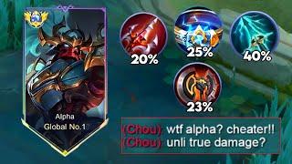 WHEN GLOBAL ALPHA ABUSE THIS TRUE DAMAGE BUILD IN RANKED GAME!! (please try)