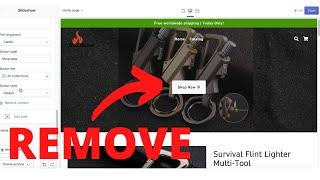 How To Remove SHOP NOW button on HOME PAGE BANNER