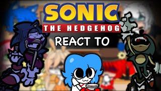 Sonic Characters React To Friday Night Funkin Below The Depths - Sonic Drowned & Skyblue VS Ski