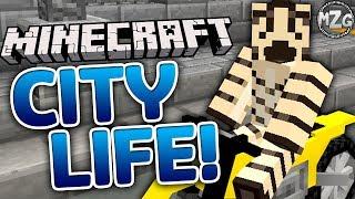 Minecraft Cars, Trains, and Motorcycles! - Minecraft City Life!! - Zebra's Minecraft Fun