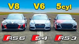 700hp+ RS6 v RS3 v S4: DRAG RACE