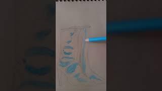 blue boots drawing # cool art #drawing idea # boots art # color pencil drawing 