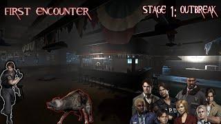 First Encounter with TERROR Resident Evil Outbreak  Outbreak Stage Walkthrough