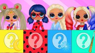 Ladybug, Harley Quinn, Elsa and Sailor Moon swap clothes - DIYs Paper Dolls