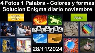 4 Fotos 1 Palabra - Colores y formas - 28/11/2024 - Solucion Enigma diario - noviembre de 2024