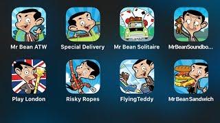 Mr Bean Sandwich,Flying Teddy,Risky Ropes,Play London,Mr Bean Solitaire ,Mr Bean Special Delivery