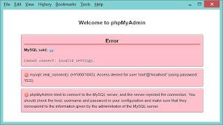 [FIXED] phpMyAdmin Error: Access denied for user root@localhost using password YES