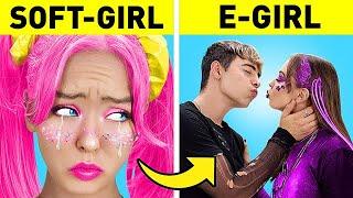 GOOD VS BAD Extreme MAKEOVER From Poor SOFT to POPULAR E-GIRL for My E-BOY Crush