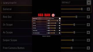 Best Sensitivity  4GB TO 12GB  #freefire #shorts