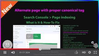 Alternate page with proper canonical tag - Search Console Page Indexing Issues - What is it?