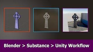 Blender 2.8 Substance Painter Unity High to Low Poly Workflow