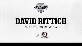 Goaltender David Rittich | 09.28 LA Kings win over Anaheim Ducks | Postgame Media