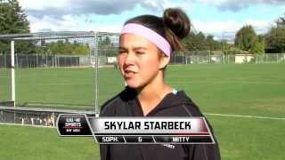 Skyler Starbeck keepin' in in goal