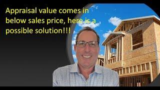 What to do when appraisal  value comes in below the sales price on home purchase