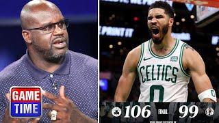 NBA Gametime reacts to Boston Celtics beat Mavericks 106-99 in Game 3; Tatum 31 Pts; Irving 35 Pts