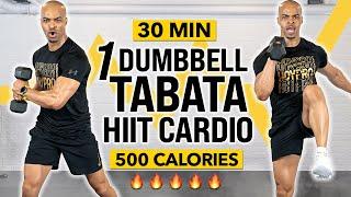 One Dumbbell Only! Standing Full Body Tabata HIIT Cardio Workout (BURN 500 Calories in 30 Minutes)