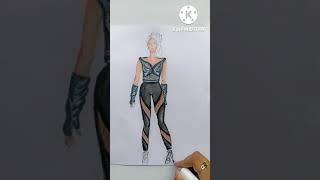 wow pro fashion art fashion sketch new design #shorts #fashion #design #dress #shorts 