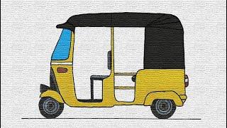 How to easy drawing Auto Rickshaw for Kids - Children's Coloring Book with #Paiting 2