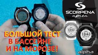 Компьютер для подводной охоты Scorpena Alpha Первый жёсткий тест на морозе и в бассейне