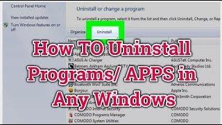 How to Uninstall Any Programs Applications from Windows in Nepali 2019