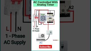AC controller with analog timer  // ac connection in home wiring on diagram #viral #shorts #ac gopi