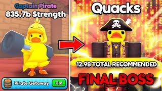 I Defeated NEW QUACKS Boss in Roblox Arm Wrestle Simulator!