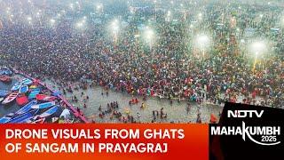 Maha Kumbh 2025 |  Drone Visuals From Ghats Of Sangam In Prayagraj, More Than 50 Crore Take Holy Dip