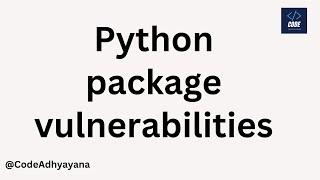 Python Package Vulnerability Analysis