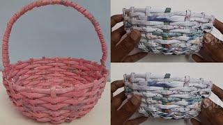 DIY Newspaper Basket | Beautiful Fruit basket idea with waste paper |